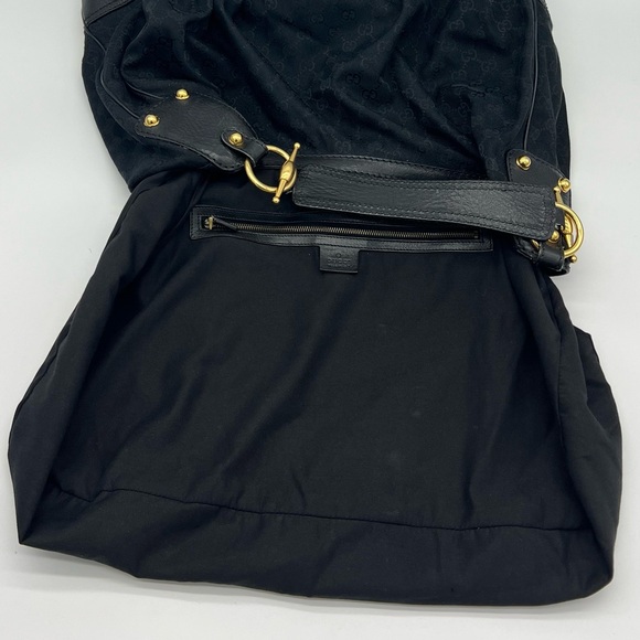 Authentic Gucci Black canvas Jockey large hobo shoulder bag - Picture 15 of 16